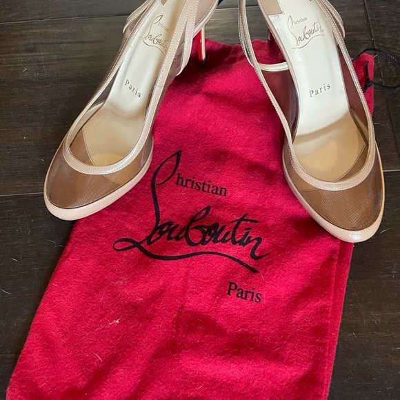 Authentic Christian Louboutin mesh sling backs - Picture 3 of 9
